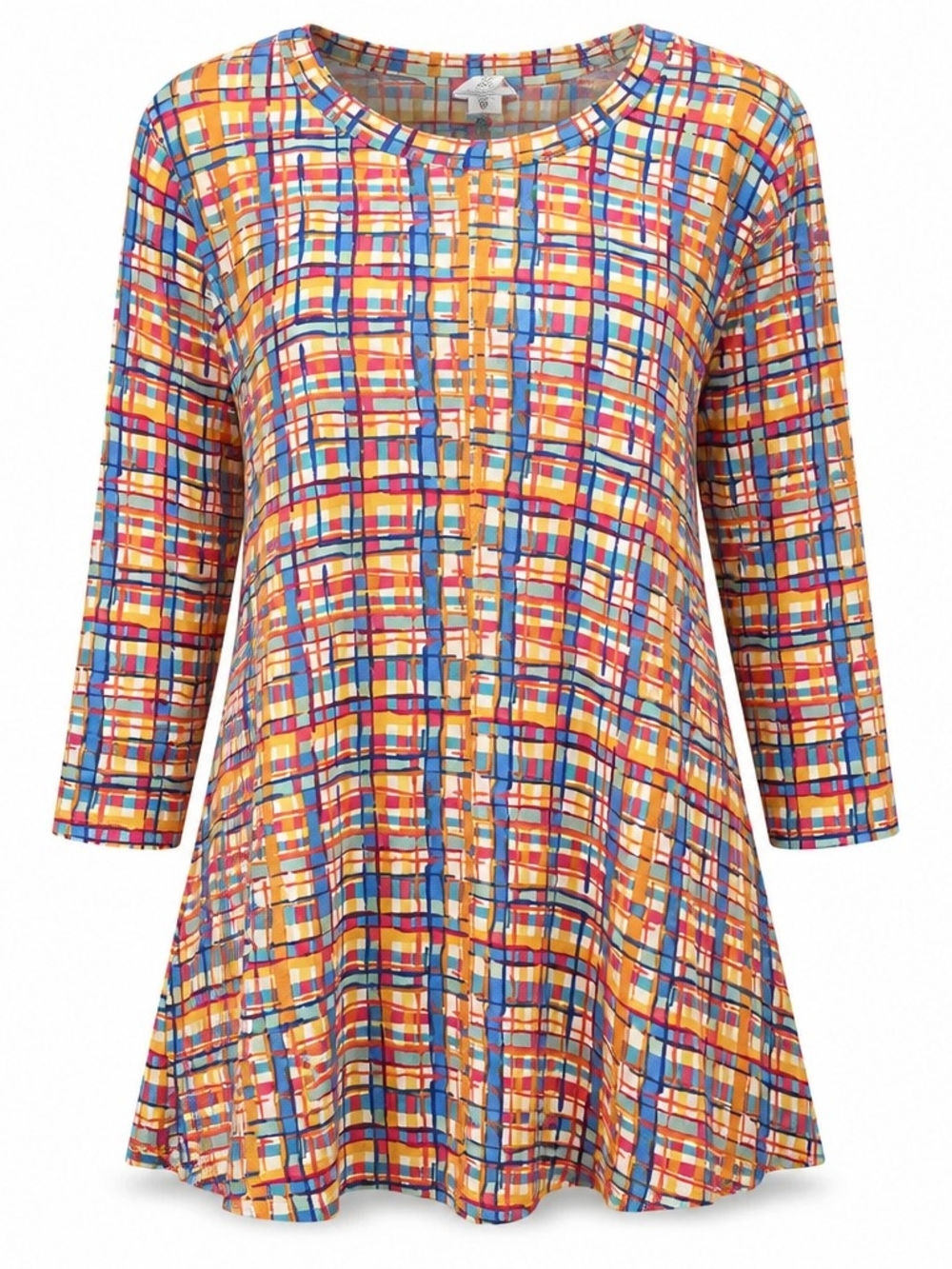 Women’s Multicolor Plaid Tunic Top